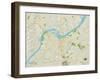 Political Map of Louisville, KY-null-Framed Art Print