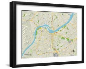 Political Map of Louisville, KY-null-Framed Art Print