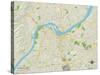 Political Map of Louisville, KY-null-Stretched Canvas