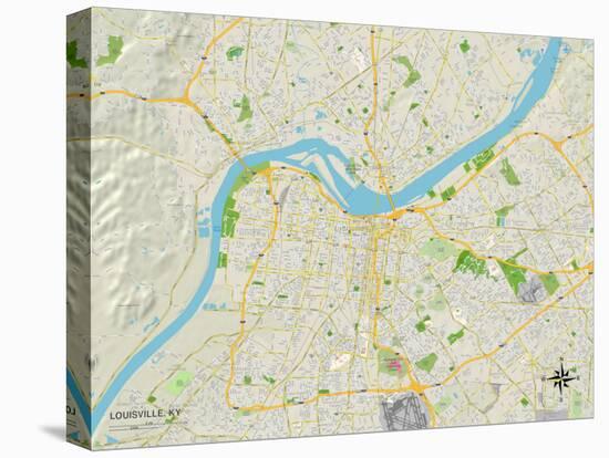 Political Map of Louisville, KY-null-Stretched Canvas