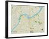 Political Map of Louisville, KY-null-Framed Art Print