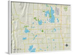 Political Map of Loveland, CO-null-Framed Art Print