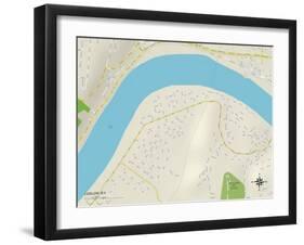 Political Map of Ludlow, KY-null-Framed Art Print