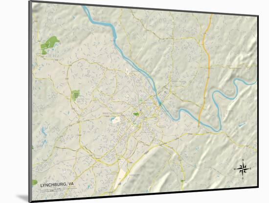 Political Map of Lynchburg, VA-null-Mounted Art Print