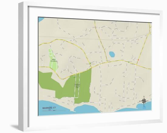 Political Map of Madison, CT-null-Framed Art Print