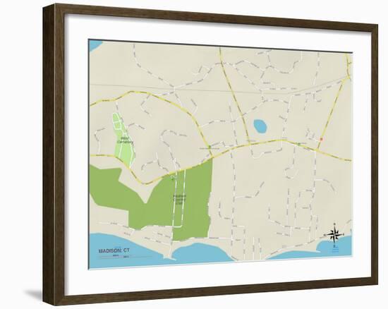 Political Map of Madison, CT-null-Framed Art Print