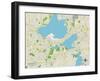 Political Map of Madison, WI-null-Framed Art Print