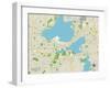 Political Map of Madison, WI-null-Framed Art Print
