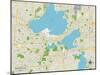 Political Map of Madison, WI-null-Mounted Art Print