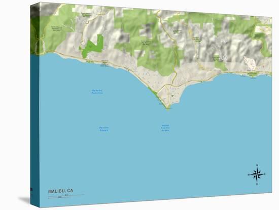 Political Map of Malibu, CA-null-Stretched Canvas