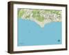 Political Map of Malibu, CA-null-Framed Art Print