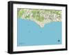 Political Map of Malibu, CA-null-Framed Art Print