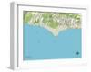 Political Map of Malibu, CA-null-Framed Art Print