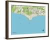 Political Map of Malibu, CA-null-Framed Art Print