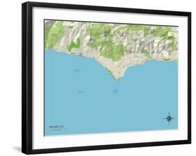 Political Map of Malibu, CA-null-Framed Art Print