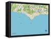 Political Map of Malibu, CA-null-Framed Stretched Canvas