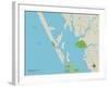 Political Map of Manasota Key, FL-null-Framed Art Print