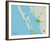 Political Map of Manasota Key, FL-null-Framed Art Print