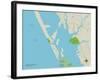 Political Map of Manasota Key, FL-null-Framed Art Print