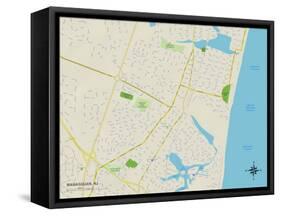 Political Map of Manasquan, NJ-null-Framed Stretched Canvas