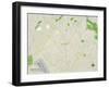 Political Map of Manassas, VA-null-Framed Art Print