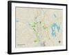 Political Map of Manchester, NH-null-Framed Art Print