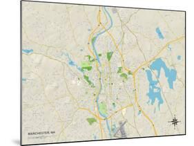 Political Map of Manchester, NH-null-Mounted Art Print