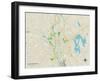 Political Map of Manchester, NH-null-Framed Art Print