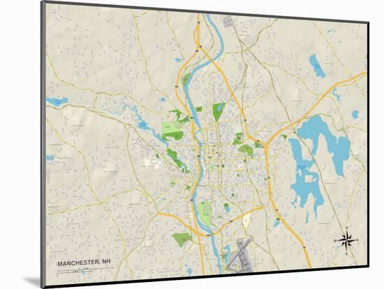 Political Map of Manchester, NH-null-Mounted Art Print