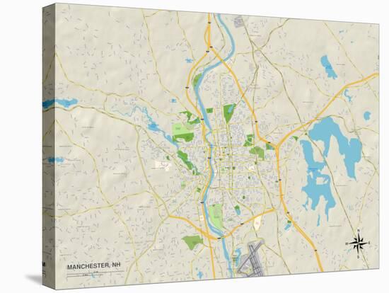 Political Map of Manchester, NH-null-Stretched Canvas