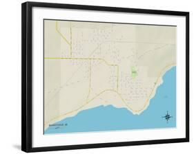 Political Map of Manistique, MI-null-Framed Art Print