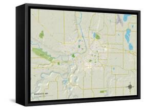 Political Map of Mankato, MN-null-Framed Stretched Canvas