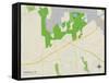 Political Map of Manorville, NY-null-Framed Stretched Canvas