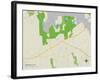 Political Map of Manorville, NY-null-Framed Art Print