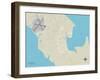 Political Map of Manteo, NC-null-Framed Art Print