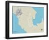 Political Map of Manteo, NC-null-Framed Art Print