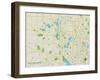 Political Map of Maple Grove, MN-null-Framed Art Print