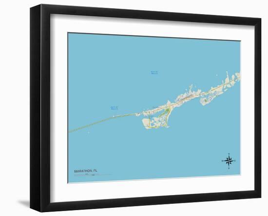 Political Map of Marathon, FL-null-Framed Art Print