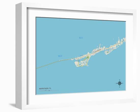 Political Map of Marathon, FL-null-Framed Art Print