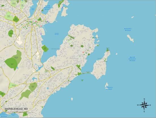 Political Map Of Marblehead Ma Posters Allposters Com Map Of Marblehead Ma