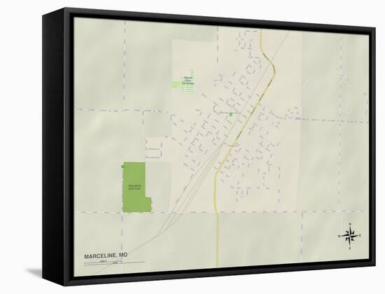 Political Map of Marceline, MO-null-Framed Stretched Canvas