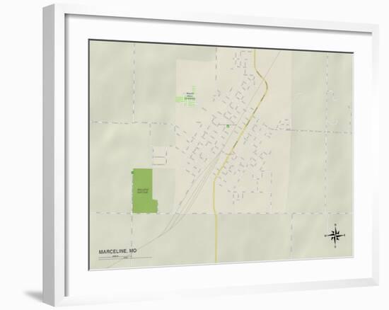 Political Map of Marceline, MO-null-Framed Art Print