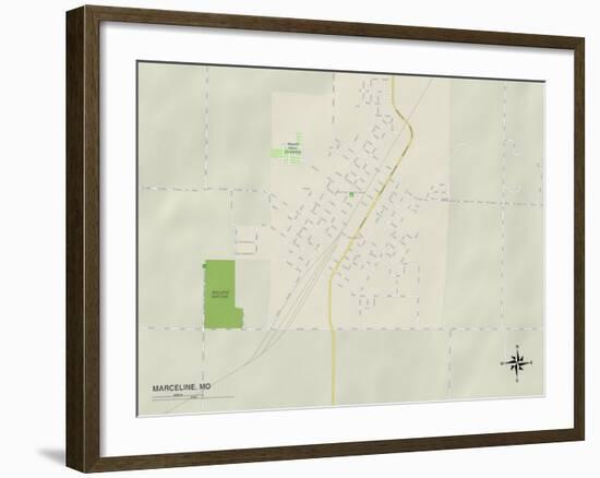 Political Map of Marceline, MO-null-Framed Art Print