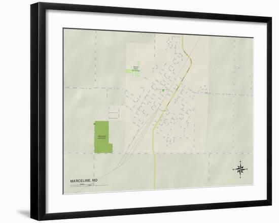 Political Map of Marceline, MO-null-Framed Art Print