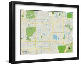 Political Map of Margate, FL-null-Framed Art Print