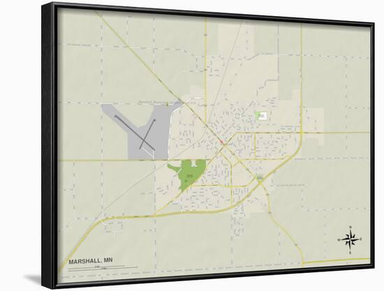 Political Map of Marshall, MN-null-Framed Art Print