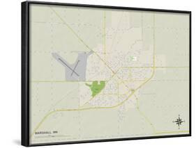 Political Map of Marshall, MN-null-Framed Art Print