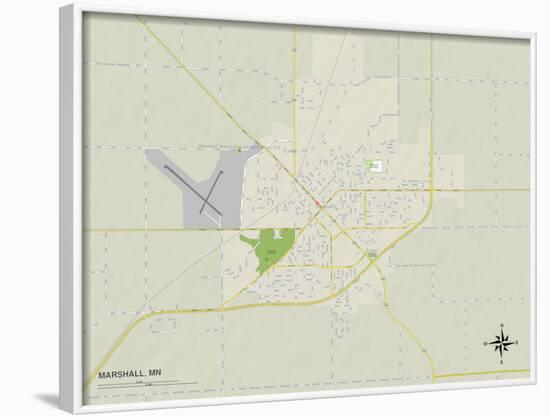 Political Map of Marshall, MN-null-Framed Art Print