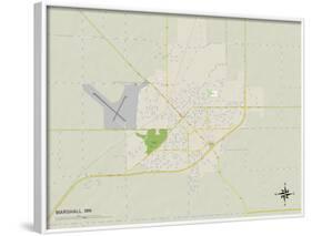 Political Map of Marshall, MN-null-Framed Art Print