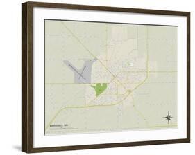 Political Map of Marshall, MN-null-Framed Art Print